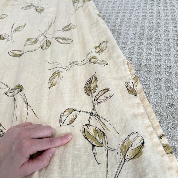 Rafaella Dress Womens 10 White Tan Floral Linen Casual Zip Back Maxi Sundress - Picture 15 of 16